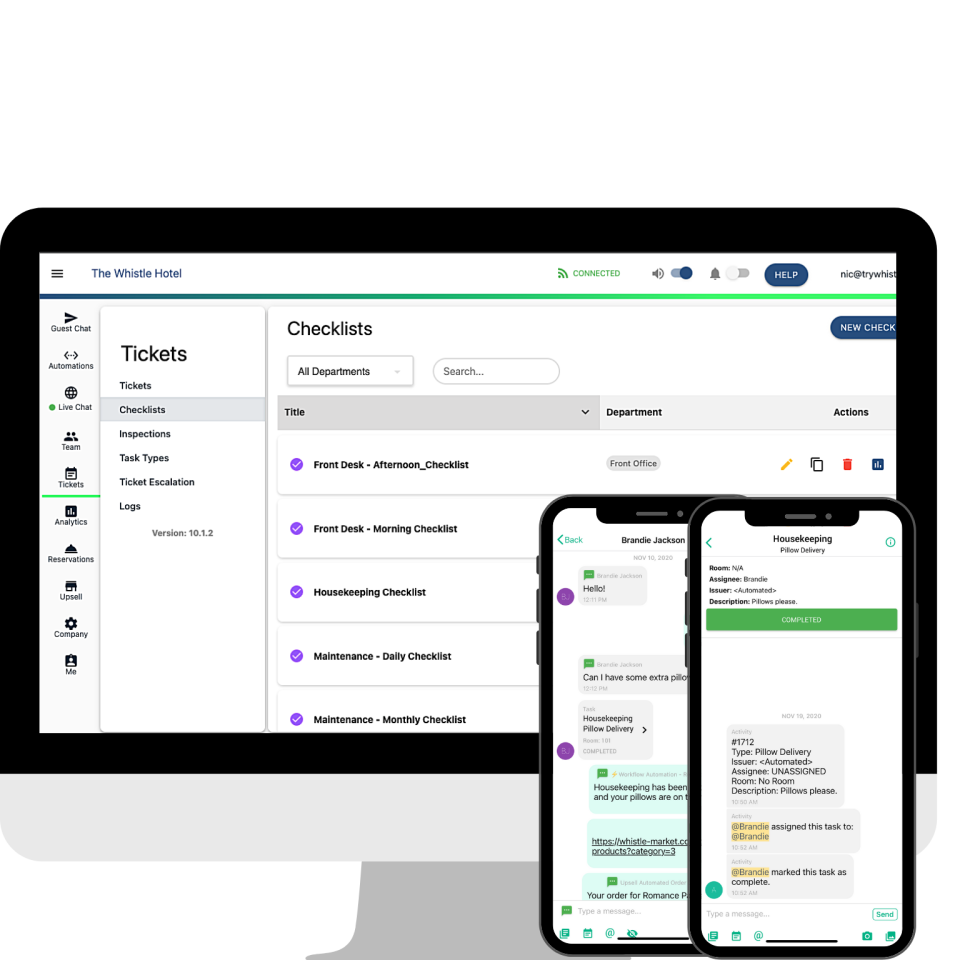 screenshot of Whistle Messaging